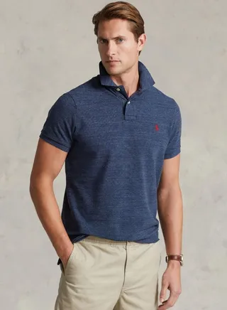 Slim Fit Mesh Polo Shirt