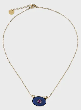 ANYA NATURAL STONE OVAL EYE PEDANT NECKLACE