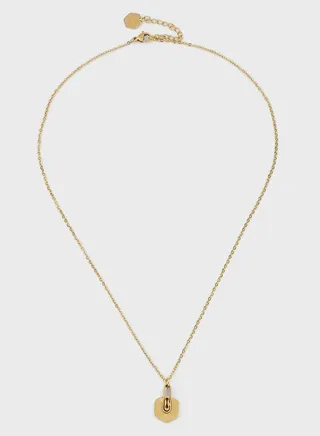 OWEN PATTERN HEXAGON PENDANT NECKLACE
