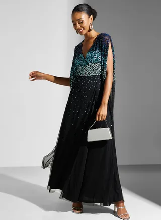 Surplice Neck Side Slit Dress