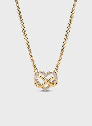 Sparkling Infinity Heart Collier Necklace