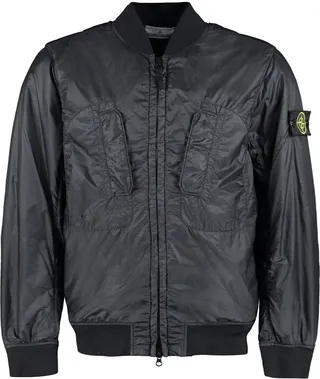 Stone Island Logo-Patch Zipped Bomber Jacket
