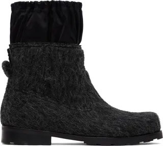 We11done Gray Brushed Chelsea Boots