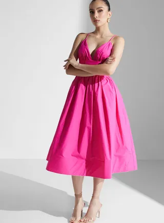 Strappy V-Neck Tiered Dress