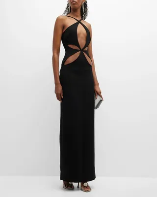 Halter Gown with Front Cutouts
