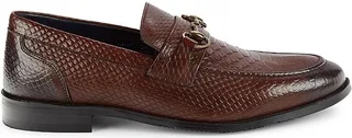 P-Trence Embossed Leather Bit Loafers