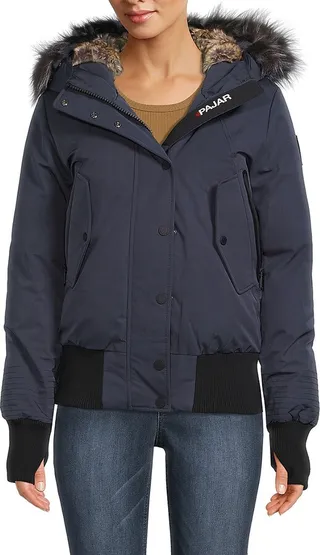 Faux Fur Trim Hooded Down Jacket