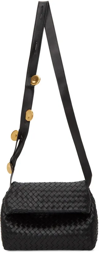 Bottega Veneta Black Intrecciato 'The Fold' Bag