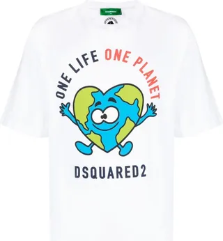 graphic slogan-print T-shirt