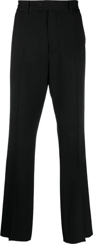 Buttoned-Cuff Straight-Leg Trousers