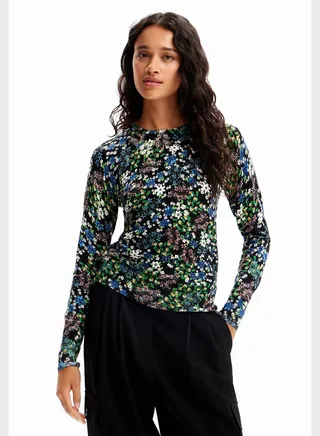 Floral Print Crew Neck Sweatshirt