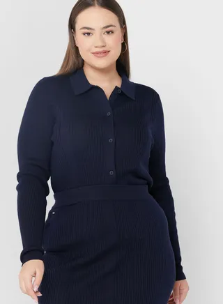 Ribbed Button Down Shirt