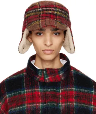 UNDERCOVER Brown Check Cap