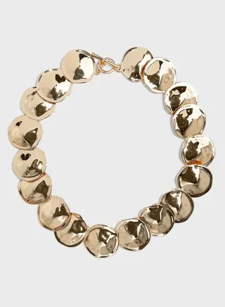 Short Metal-Disc Necklace