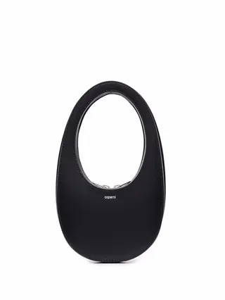 Curved Leather Tote Bag