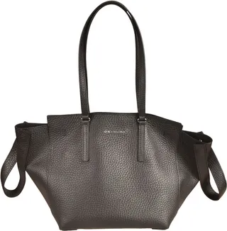 Grained Leather Logo Embossed Shopper Bag