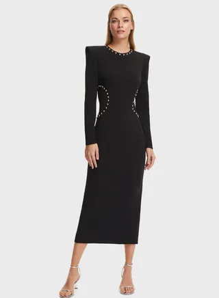 Embellished Round Neck Dress