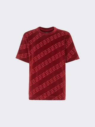 Velvet Logo Tee Burgundy And Pink