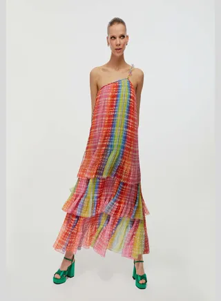 One Shoulder Frill Dress