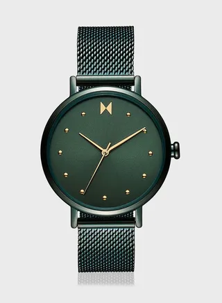 Dot Leather Strap Analog Watch