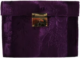 Dolce & Gabbana Velvet Leather Women Document Briefcase Women's Bag