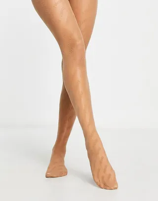 ASOS DESIGN 30 denier j'adore tights in golden bronze