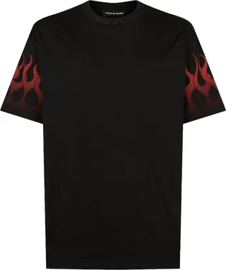 Black T-shirt With Red Flames
