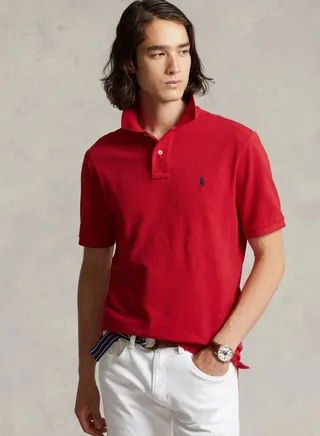 Custom Slim Fit Mesh Polo Shirt