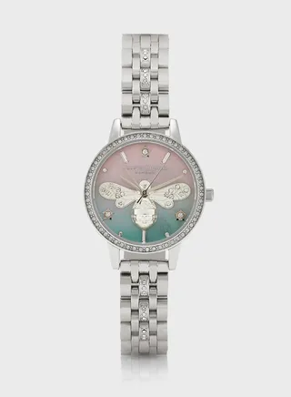 Sparkle Bee Steel Strap Analog Watch