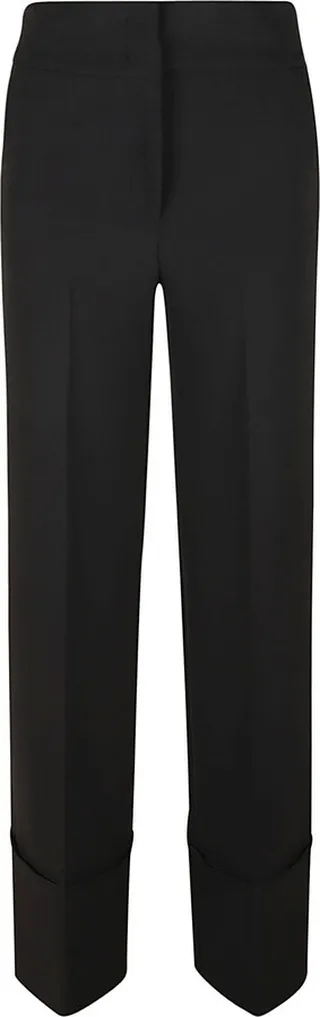 Metal Logo Plaque Straight Leg Plain Trousers Blugirl