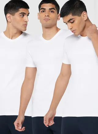 3 Pack Assorted V-Neck T-shirts