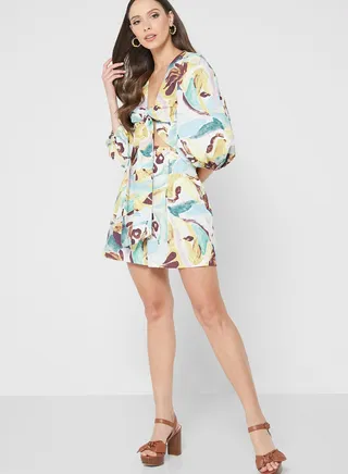 High Waist Printed Shorts
