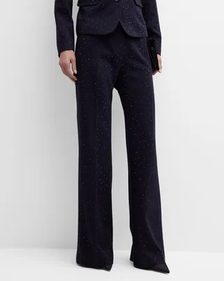 Star Dust Stud-Embellished Wide-Leg Pants