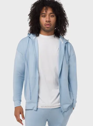 Angus Zipped Embroidered Hoodie