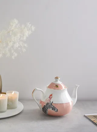 Zebra And Cockatoo Teapot