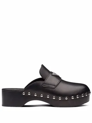 Triangle Logo Studded Clogs