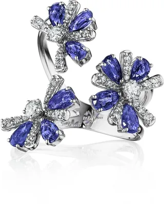 Botanica Sapphire & Diamond Open Ring