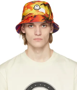 Moncler Genius 8 Moncler Palm Angels Reversible Orange Palm Bucket Hat