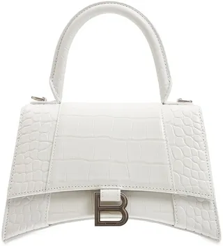 Small Hourglass Embossed Leather Bag