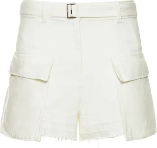 Cotton denim mini shorts