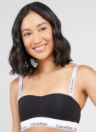Logo Printed Strap Bra