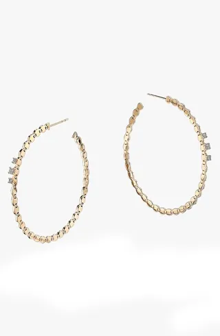 Triple Solo Mega Diamond Hoop Earrings