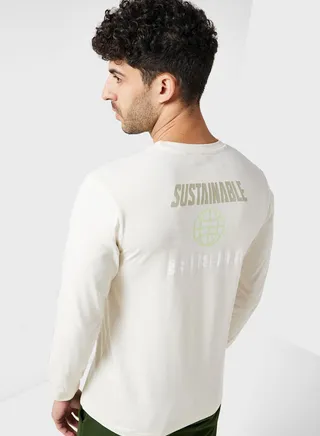 Sustainable Long Sleeve T-shirt With Back Print