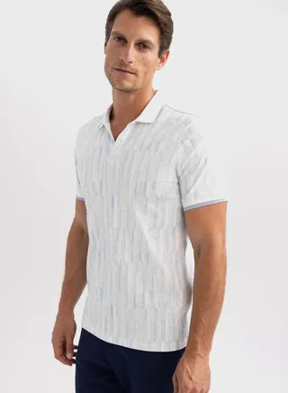 Slim Fit Polo Collar Pique Polo T-Shirt