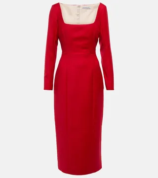 Jenna wool flannel midi dress
