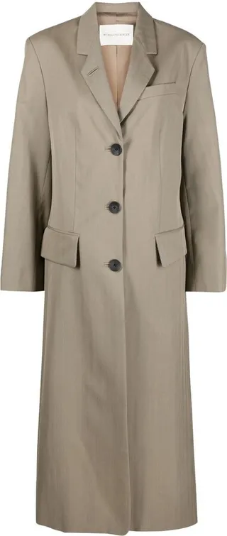 Kaias single-breasted long coat