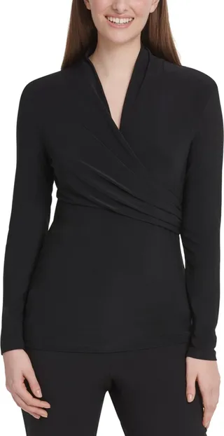 Dkny Petite Surplice Top