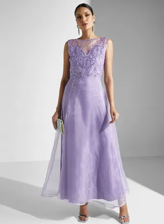 Embellished A-Line Dress
