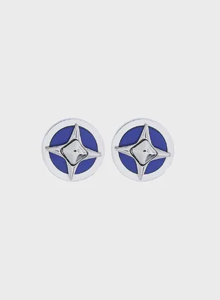 Earrings With Lapis Inlay & Crystal