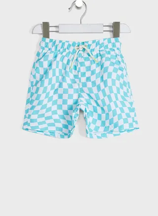 Kids Checked Swim Shorts